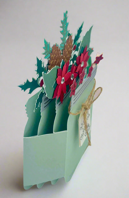 Mason jar poinsettia card
