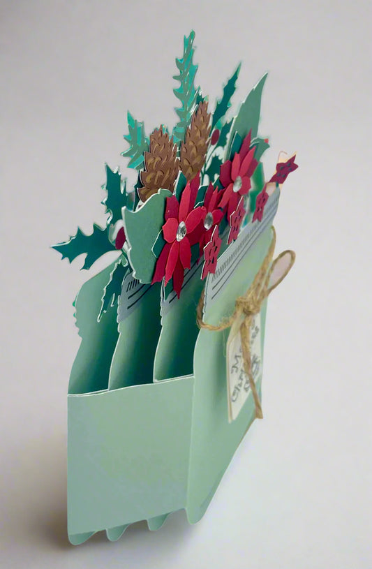 Mason jar poinsettia card