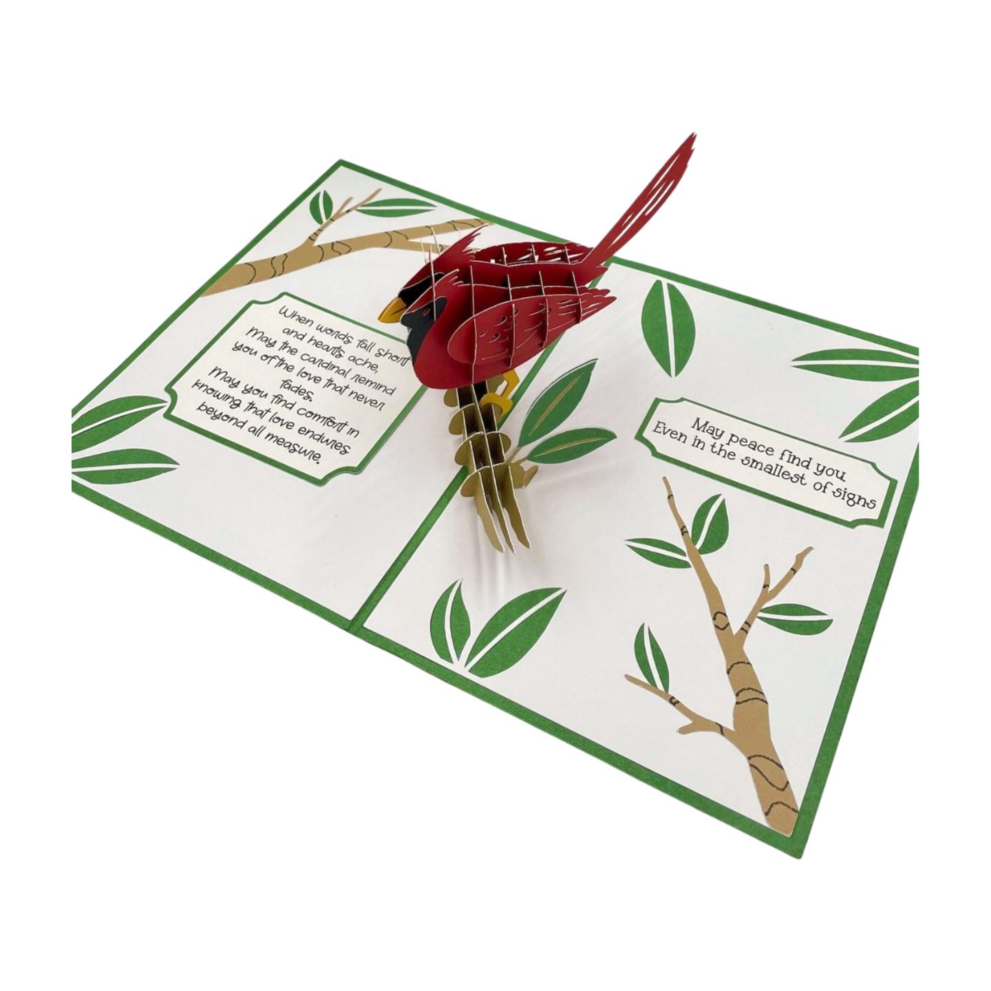 "POP-UP CARDINAL" Sympathy Comforts Card