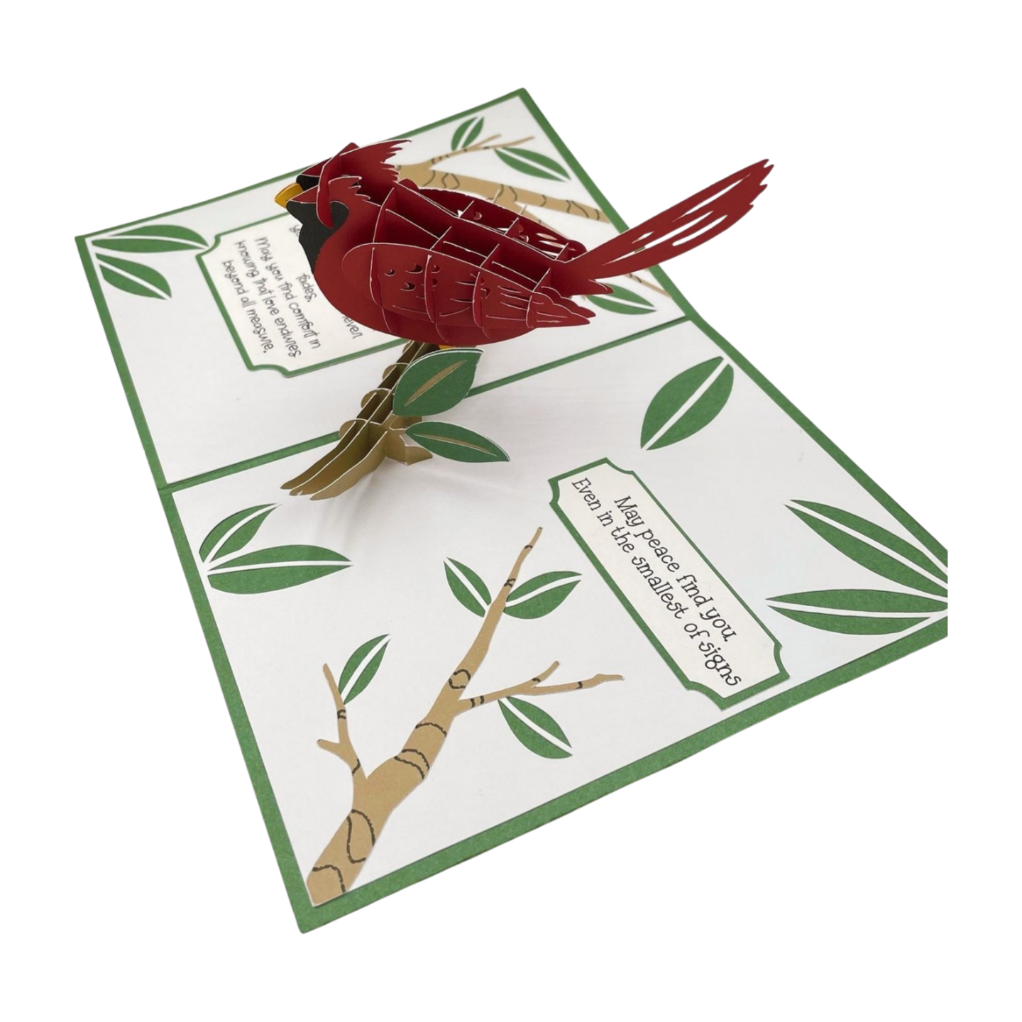 "POP-UP CARDINAL" Sympathy Comforts Card