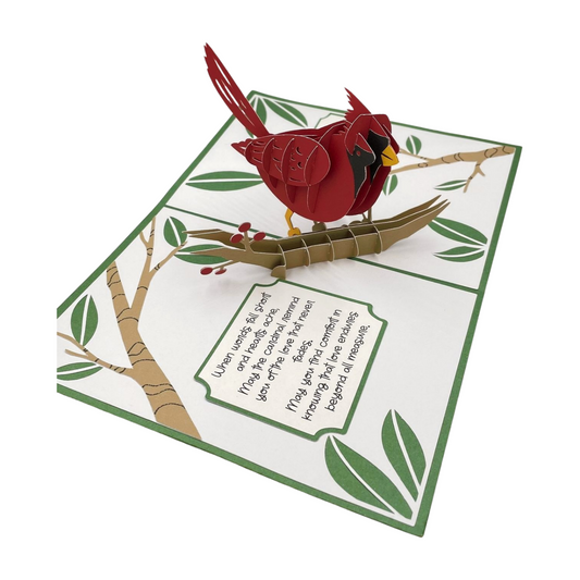 "POP-UP CARDINAL" Sympathy Comforts Card