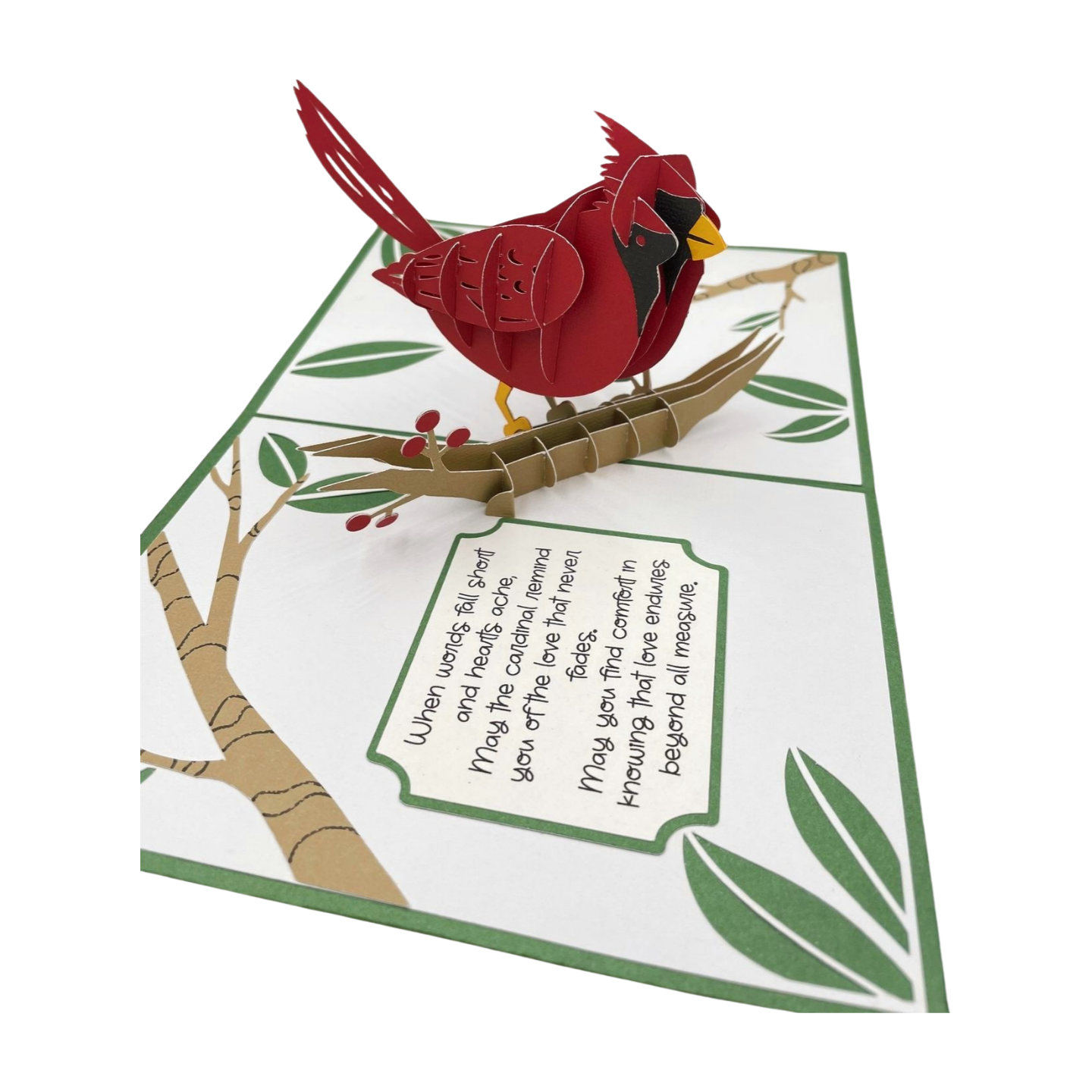 "POP-UP CARDINAL" Sympathy Comforts Card