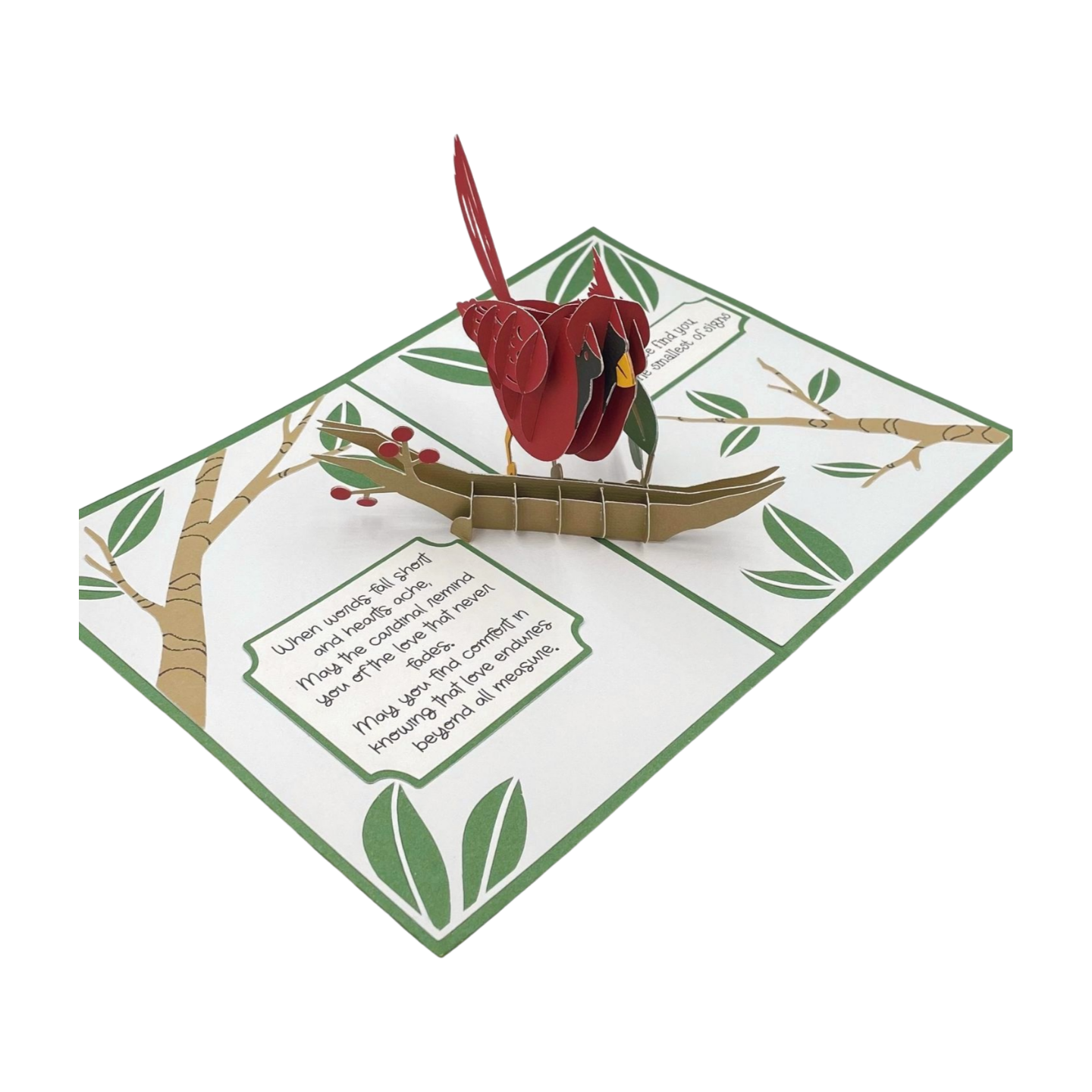 "POP-UP CARDINAL" Sympathy Comforts Card