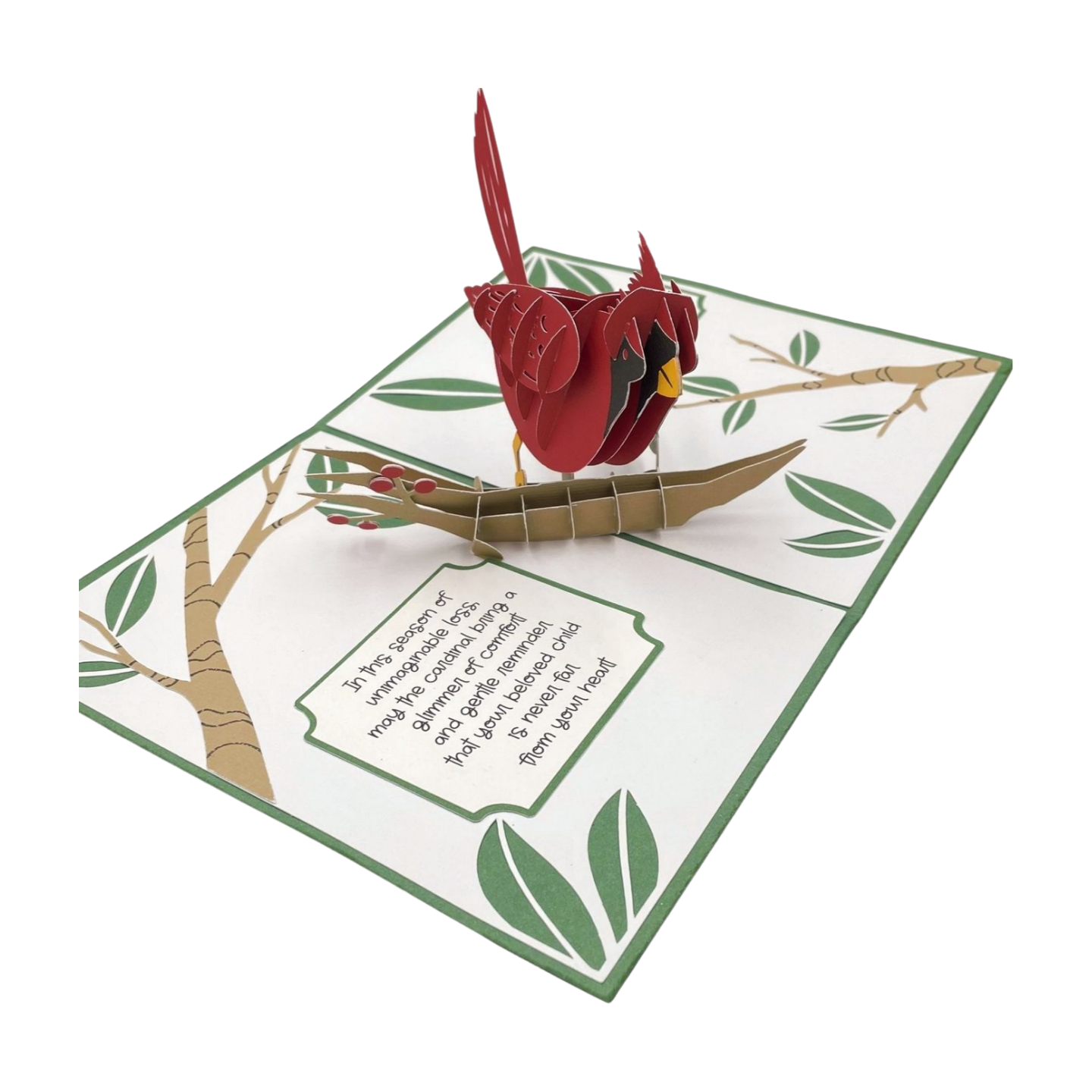 "POP-UP CARDINAL" Sympathy Comforts Card