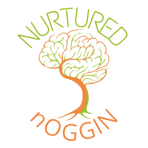 Nurtured Noggin logo with brain in the shape of a tree 