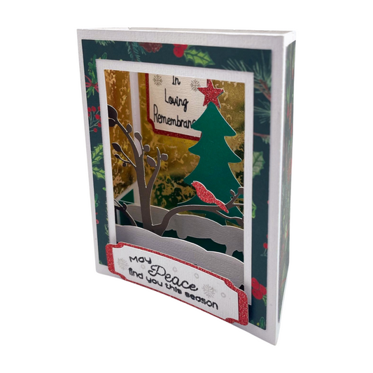 "IN  LOVING REMEMBRANCE- Cardinal " Deluxe Dimensional Card