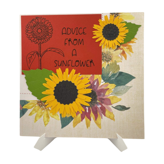 "ADVICE FROM A SUNFLOWER- Orange" Comfort Card