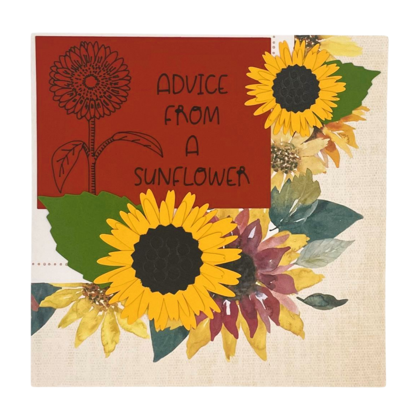 "ADVICE FROM A SUNFLOWER- Orange" Comfort Card