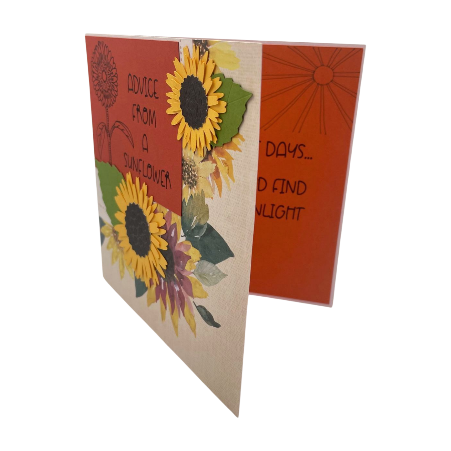 "ADVICE FROM A SUNFLOWER- Orange" Comfort Card