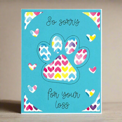 "PAWPRINT CUT-OUT"  Personalized Comfort Card