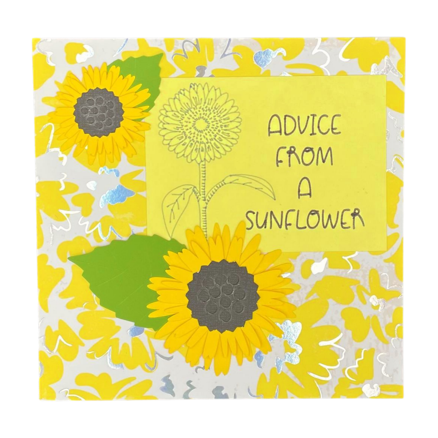 "ADVICE FROM A SUNFLOWER- Yellow"Comfort Card